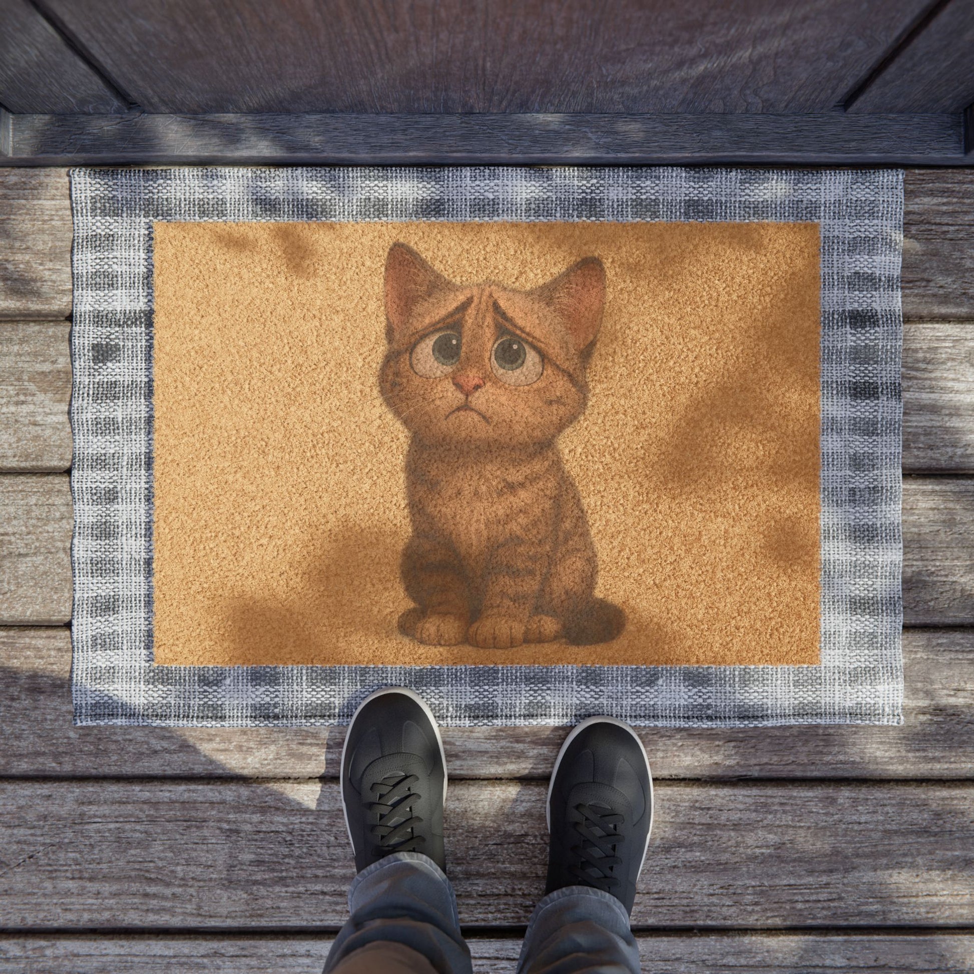 Cute Cat Doormat - Adorable Entrance Mat for Cat Lovers, Pet-Friendly Home Decor, Animal-Themed Gift, Housewarming, Indoor/Outdoor Mat - TRV