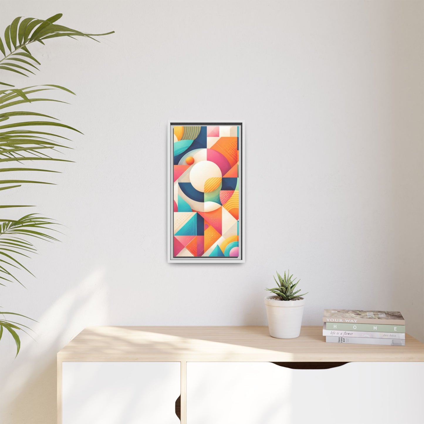 Colorful Geometric Abstract Art Matte Canvas Framed