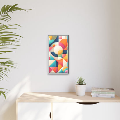 Colorful Geometric Abstract Art Matte Canvas Framed