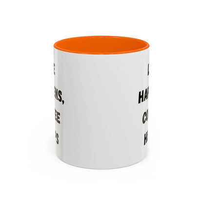 Life Happens Coffee Mug - Inspirational Coffee Cup, Gift for Coffee Lovers, Motivational Mug, Black Accent Mug, Coffee Humor