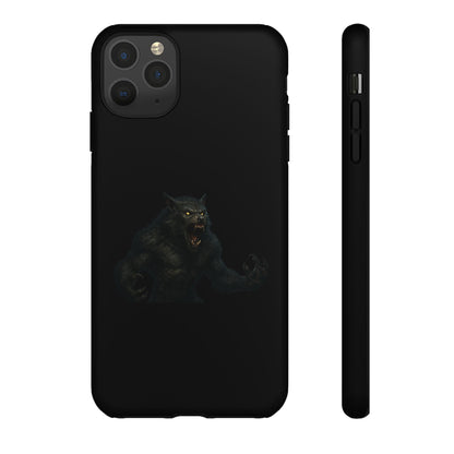 Werewolf Phone Case, Tough Cases, Black Panther Design, Gift for Animal Lovers, Phone Accessories, Fierce Phone Protection - TRV