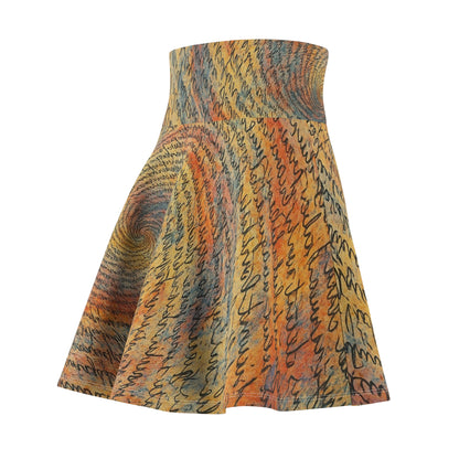 Bohemian Women's Skater Skirt (AOP) - Vibrant Spiral Pattern, Casual Wear, Festival Outfit, Unique Gift, Flowy Summer Skirt - TRV