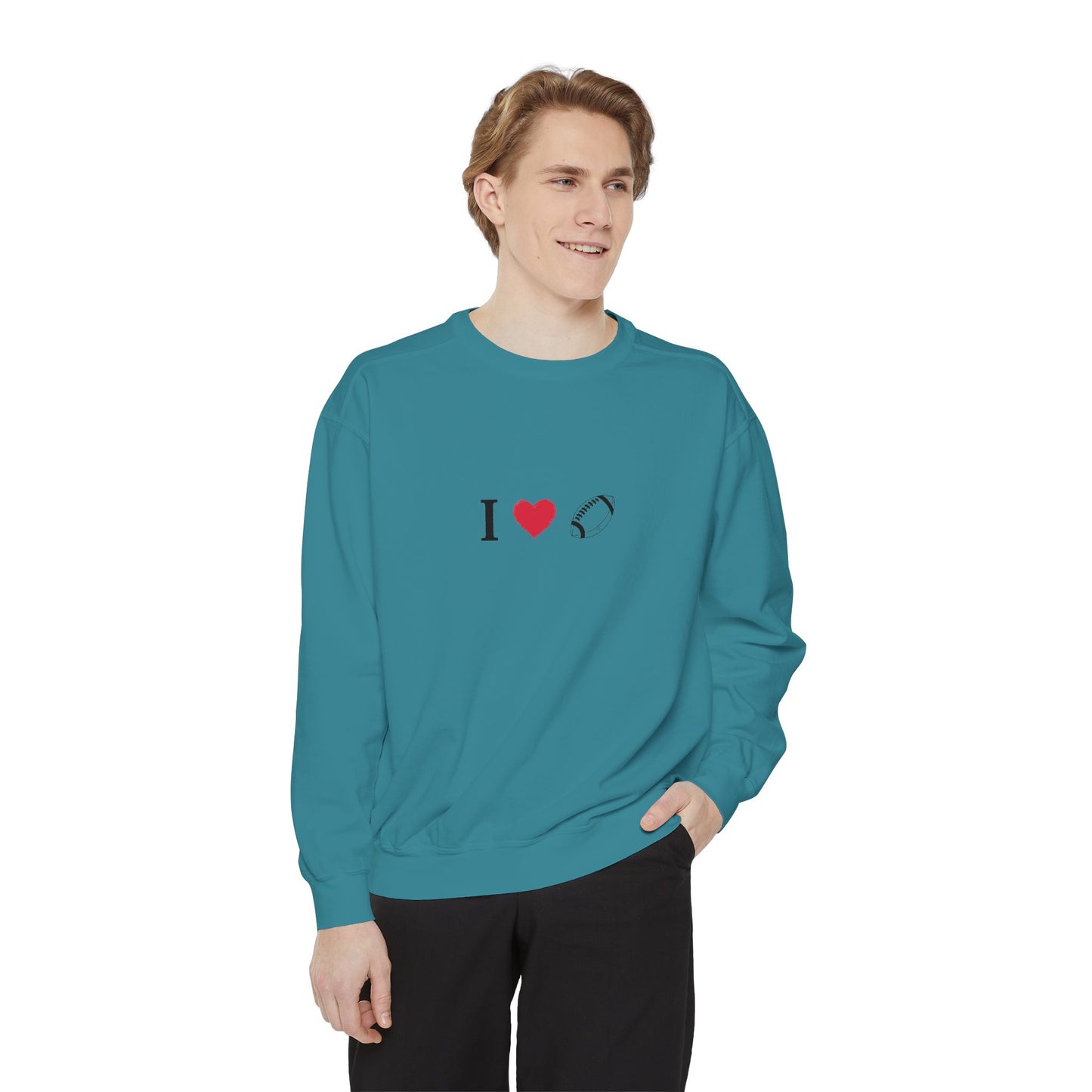 Unisex Sweatshirt, I love Football, Cozy, Perfect for Everyday Wear, Gift Idea for Friends, Couples, and Special Occasions - TRV