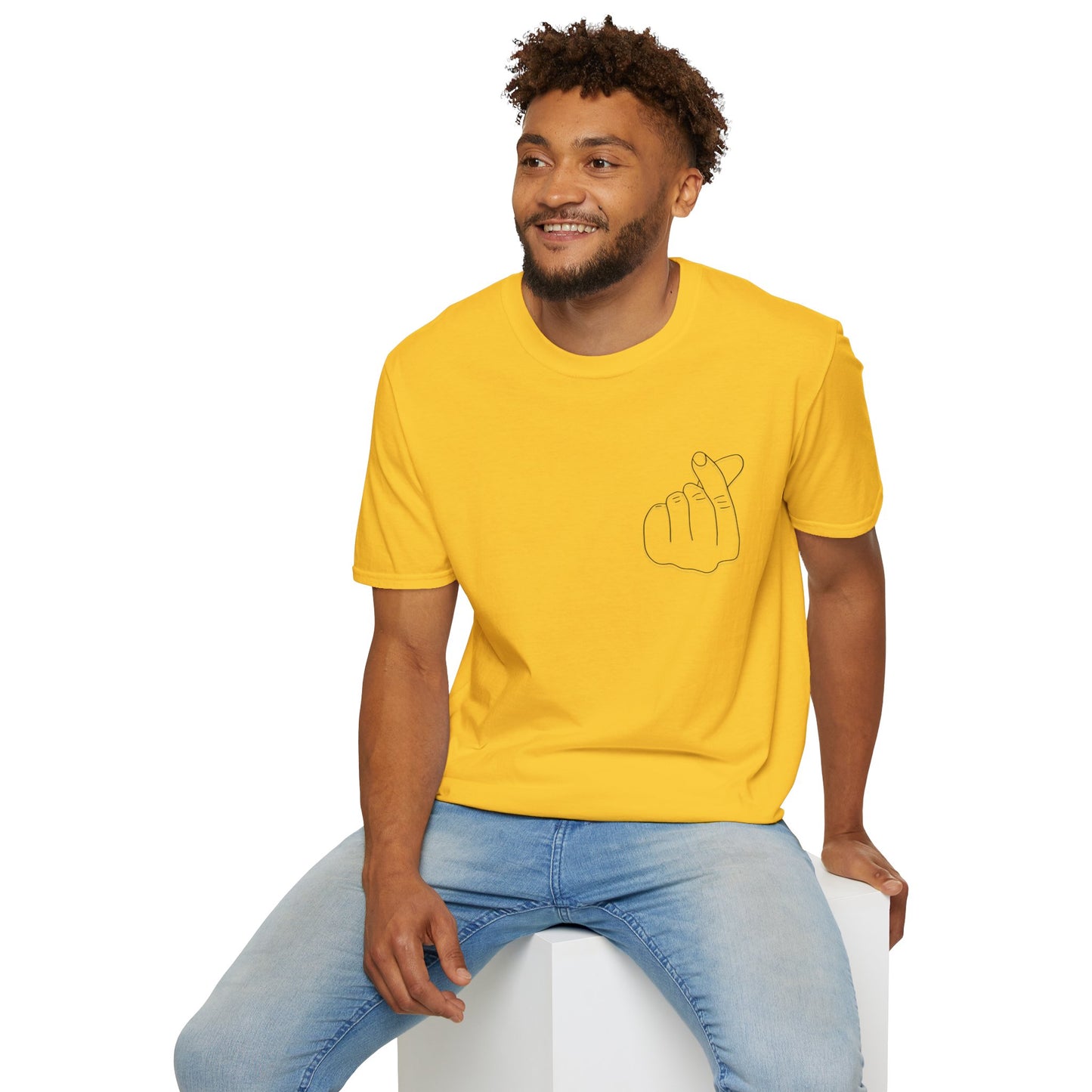 Trendy Unisex Softstyle T-Shirt with Love Hand Gesture Design