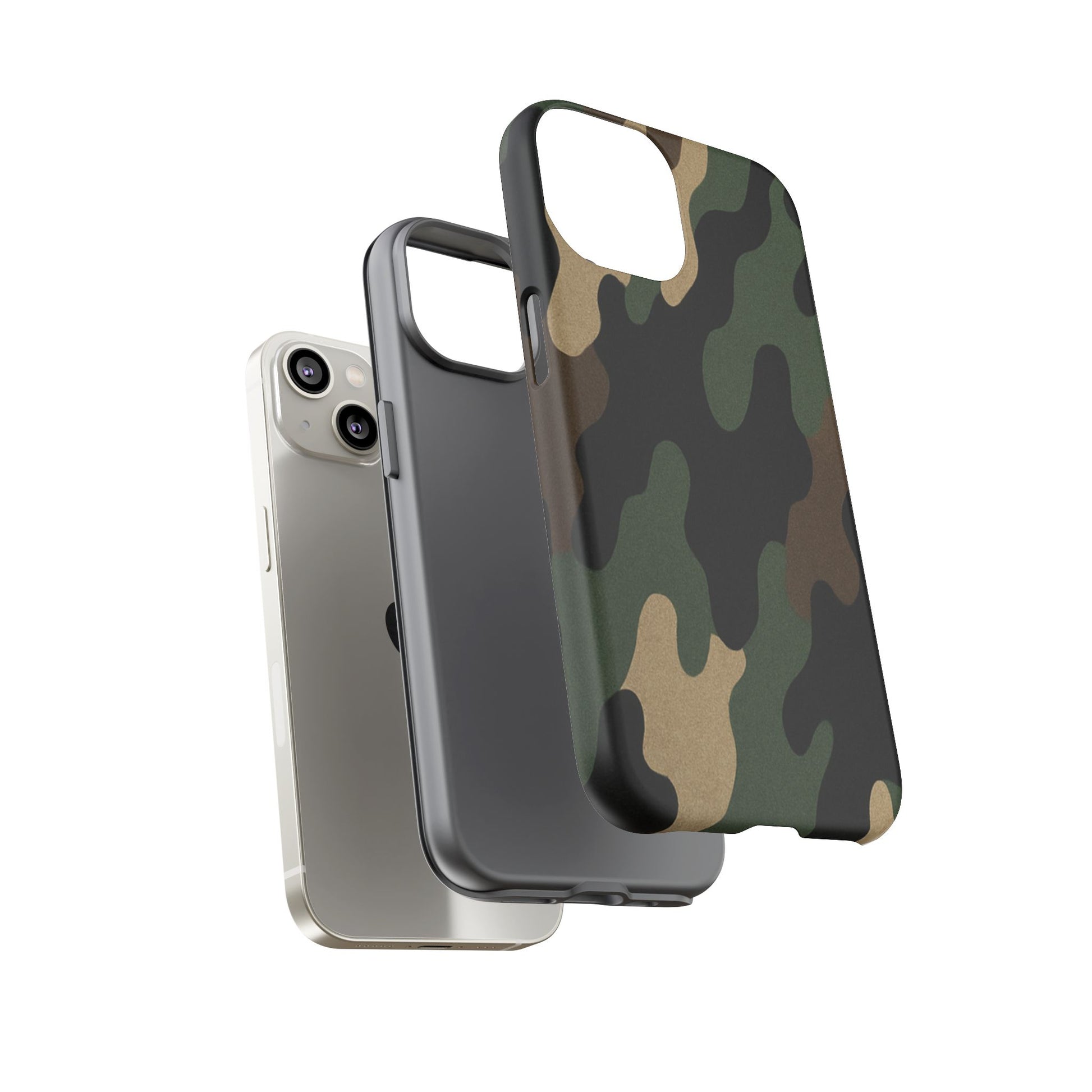 Camouflage Phone Case, Tough Phone Cover, Military Style Accessory, Protective Case for Men, Gifts for Soldiers - TRV