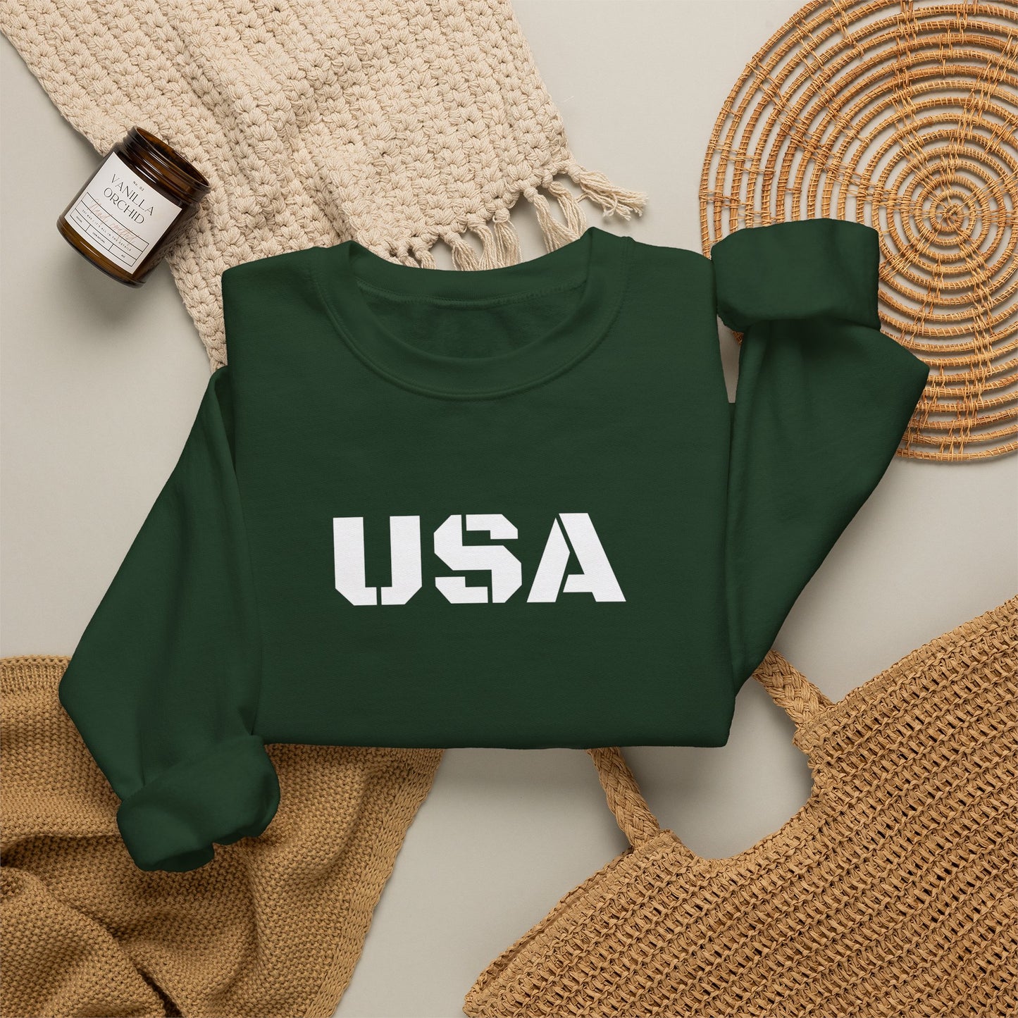 Cozy USA Unisex Crewneck Sweatshirt | Perfect Layering Piece for Every Season | Great Gift for Him/Her | Trendy Style for Casual Outings