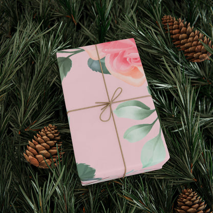 Floral Pink Wrapping Paper Roll — Pastel Peony Gift Wrap for Mother's Day & Birthdays