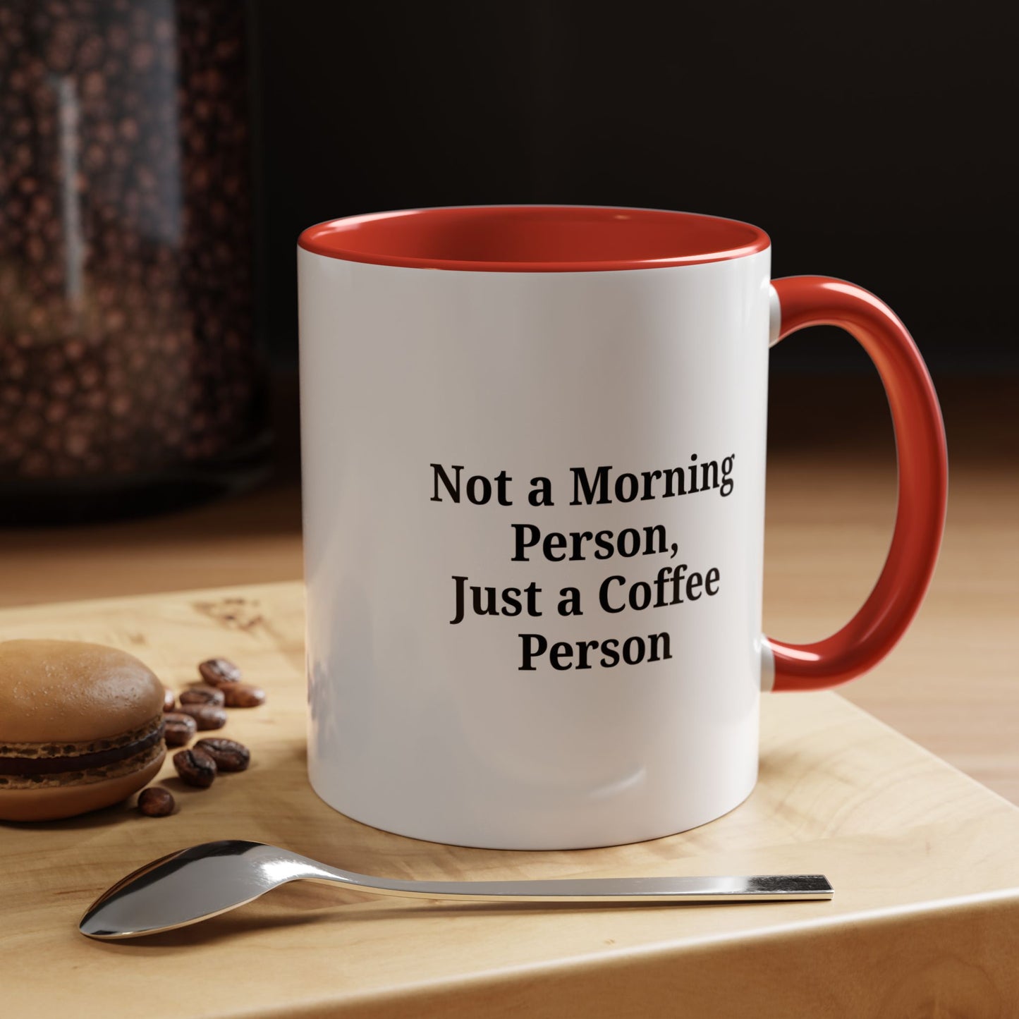 Not a Morning Person Coffee Mug, Fun Coffee Lover Gift, Black Accent Mug, Perfect for Coffee Addicts, Funny Drinkware