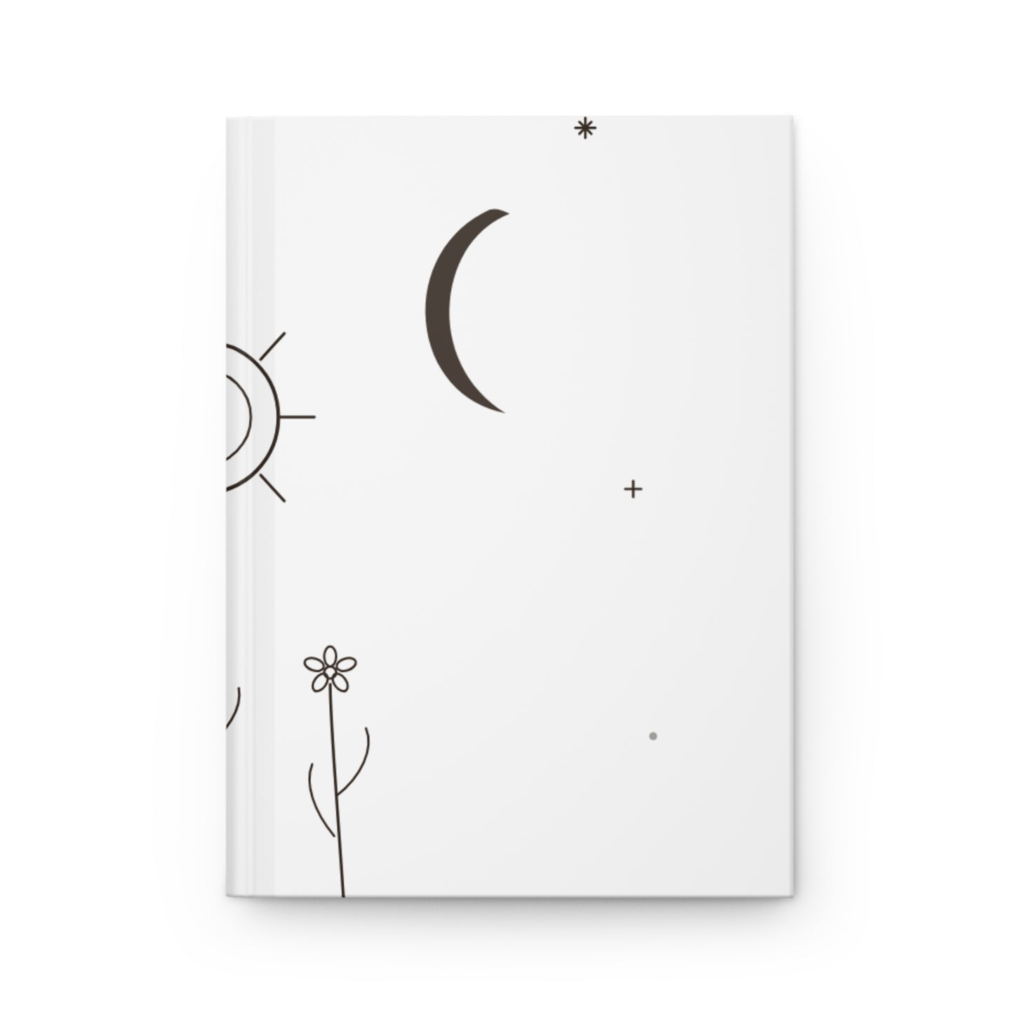 Minimal Moon and Sun Doodle Hardcover Journal | Matte Notebook