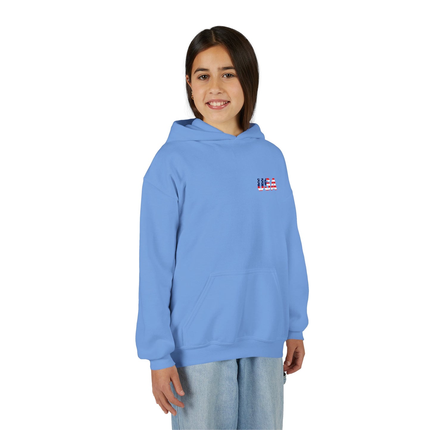 USA Flag Youth Hoodie, Youth Sweatshirt, Cool Hoodie for Kids, American Pride Apparel, Comfortable Boys and Girls Sweatshirt