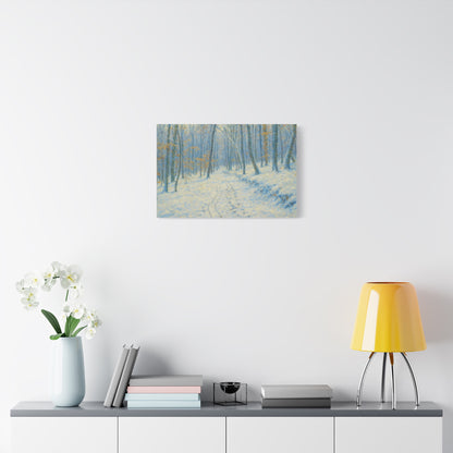 Winter Woodland Canvas Print — Snowy Forest Matte Stretched Wall Art