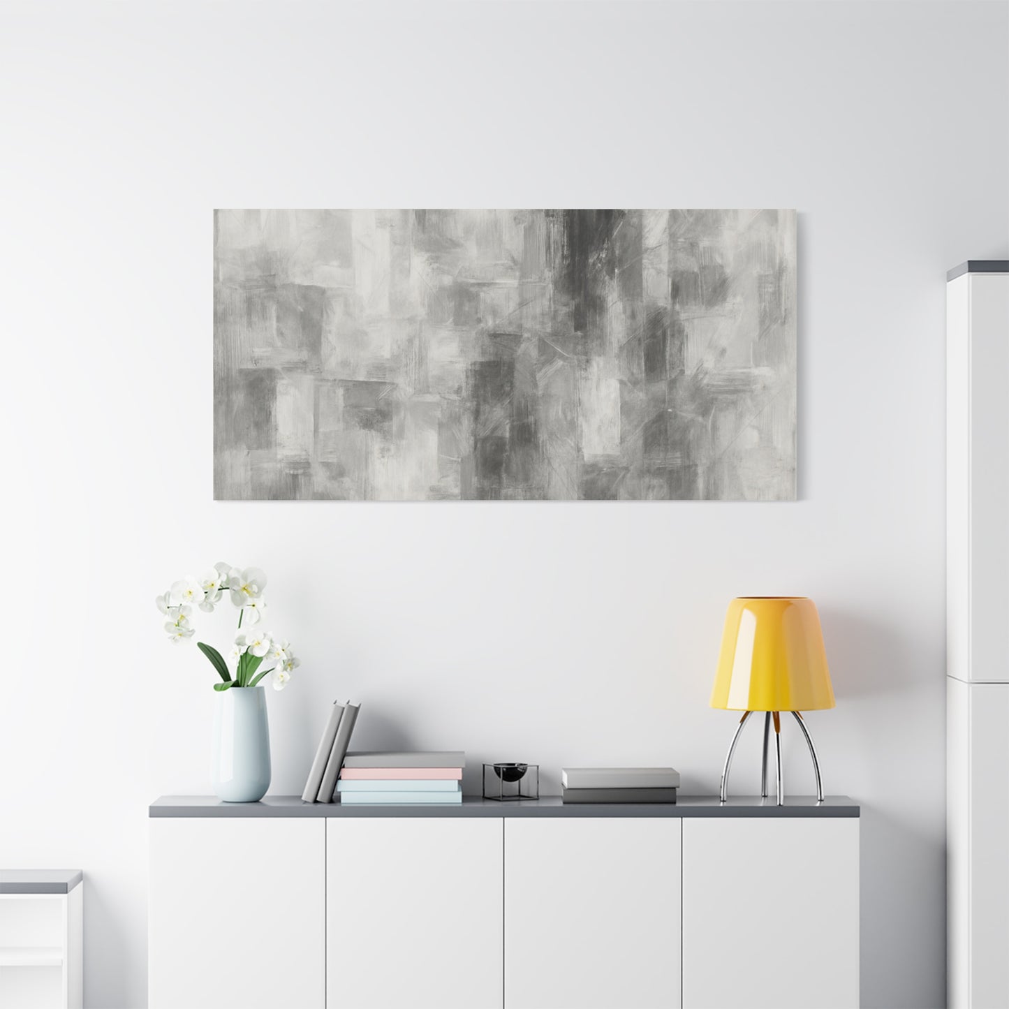 Abstract Grey Canvas Wall Art, Modern Home Decor, Minimalist Artwork, Living Room Accent, Contemporary Art Piece - TRV