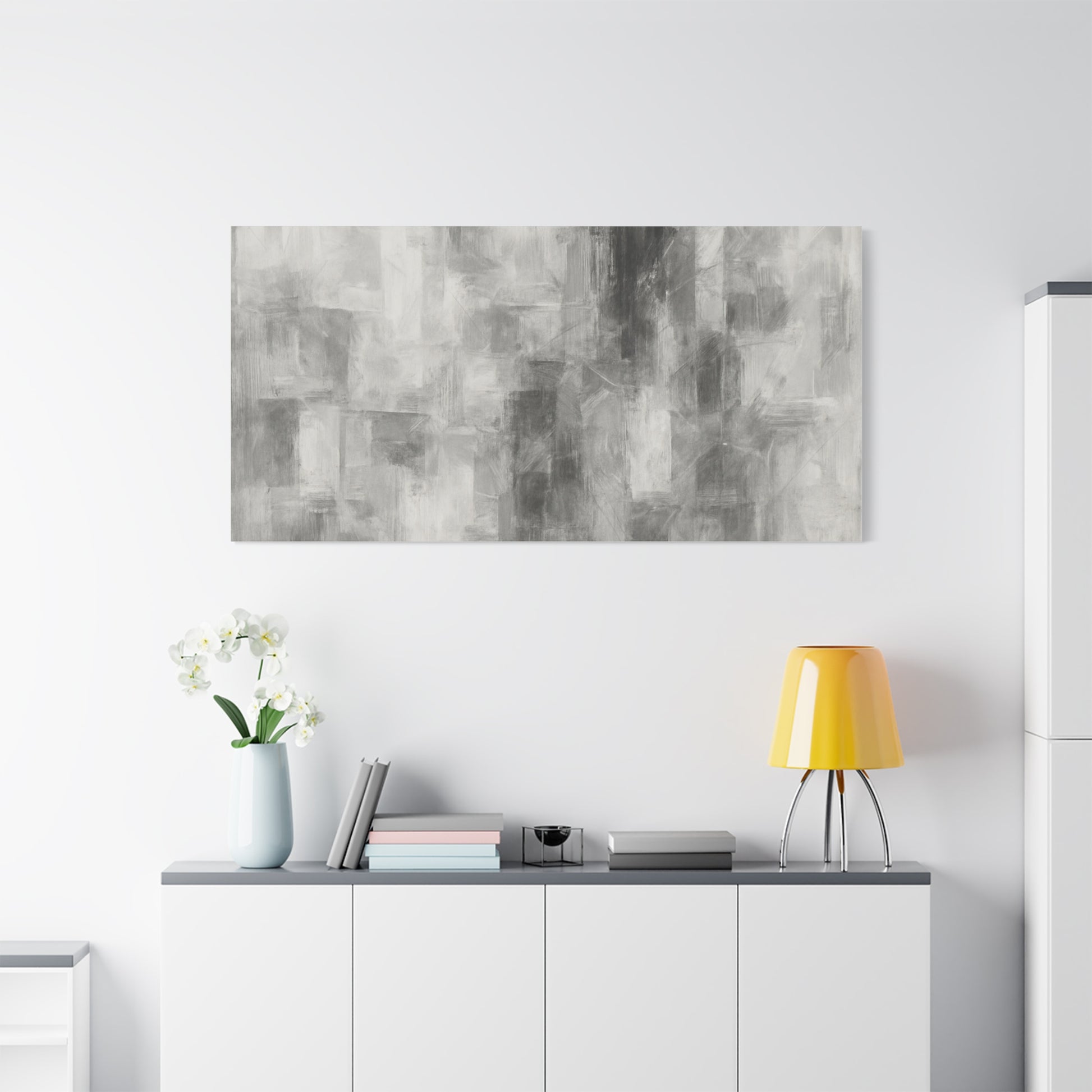 Abstract Grey Canvas Wall Art, Modern Home Decor, Minimalist Artwork, Living Room Accent, Contemporary Art Piece - TRV