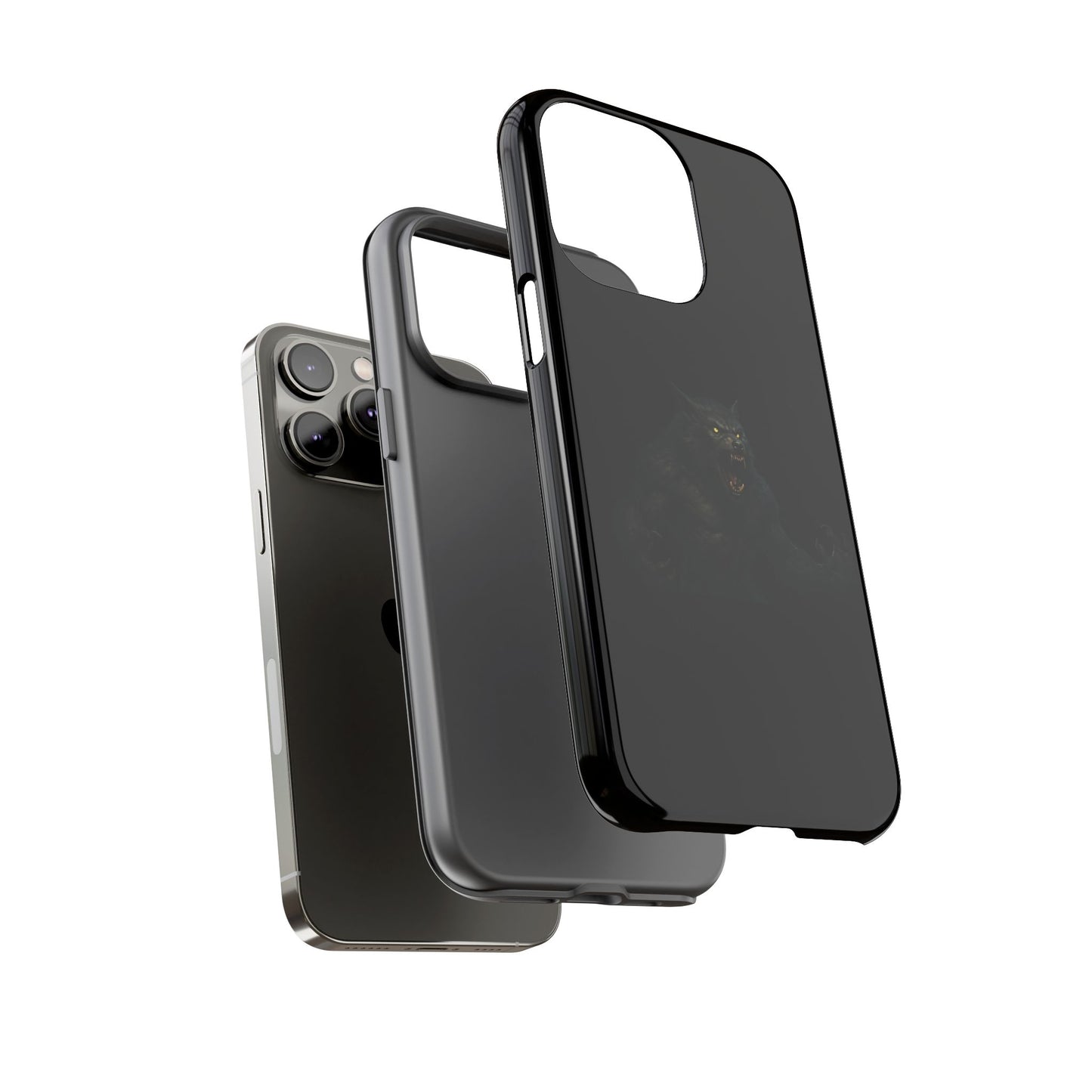 Werewolf Phone Case, Tough Cases, Black Panther Design, Gift for Animal Lovers, Phone Accessories, Fierce Phone Protection - TRV