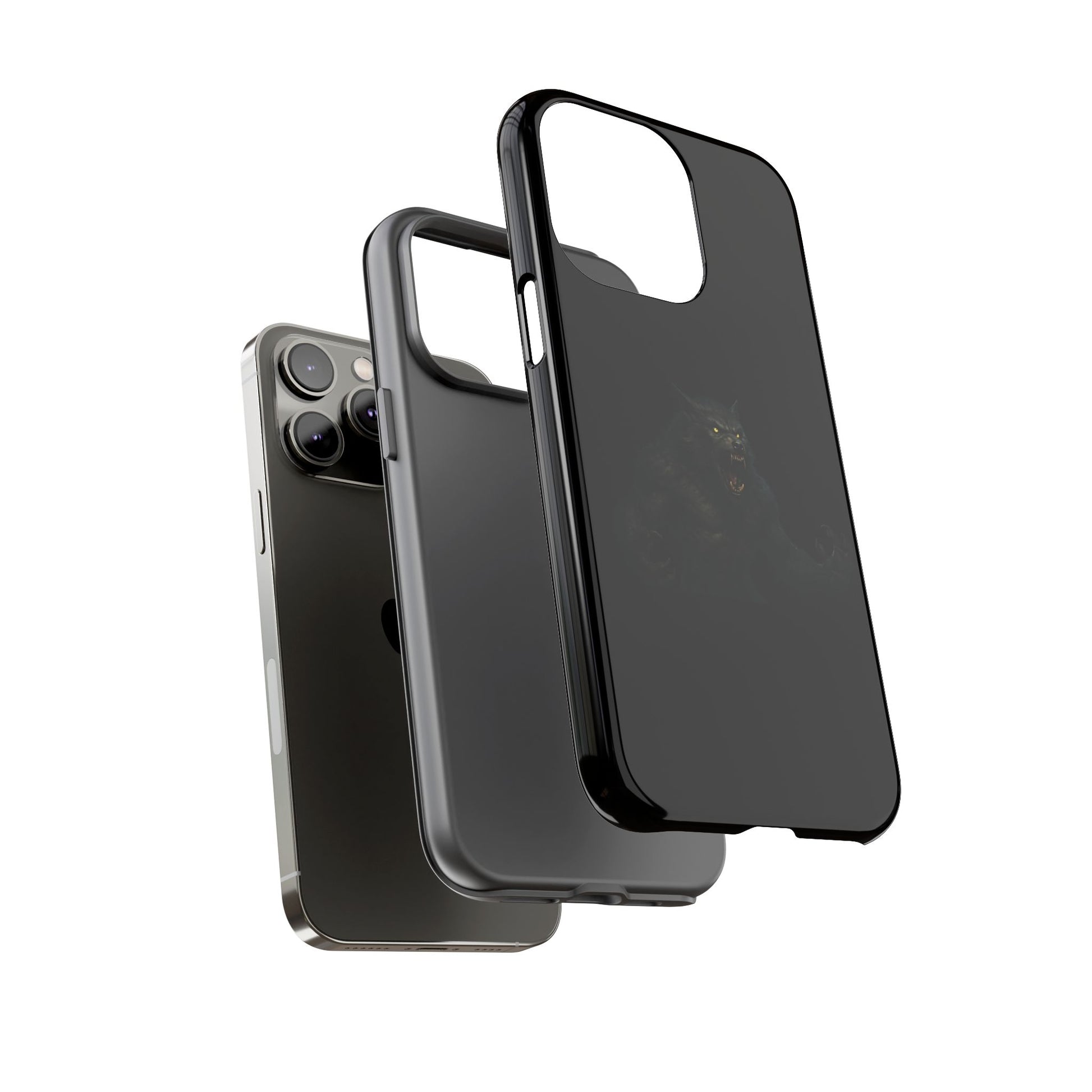 Werewolf Phone Case, Tough Cases, Black Panther Design, Gift for Animal Lovers, Phone Accessories, Fierce Phone Protection - TRV