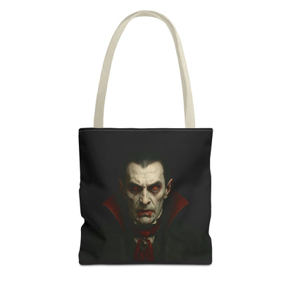 Vampire Haunted Tote Bag, Spooky Shopping Bag, Halloween Accessory, Gothic Style Handbag, Perfect for Halloween Parties, Unisex Tote - TRV