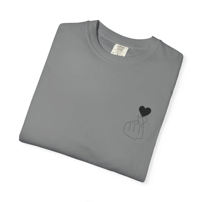 Unisex Garment-Dyed T-Shirt with Heart Design | Casual Trendy Wear for All Occasions