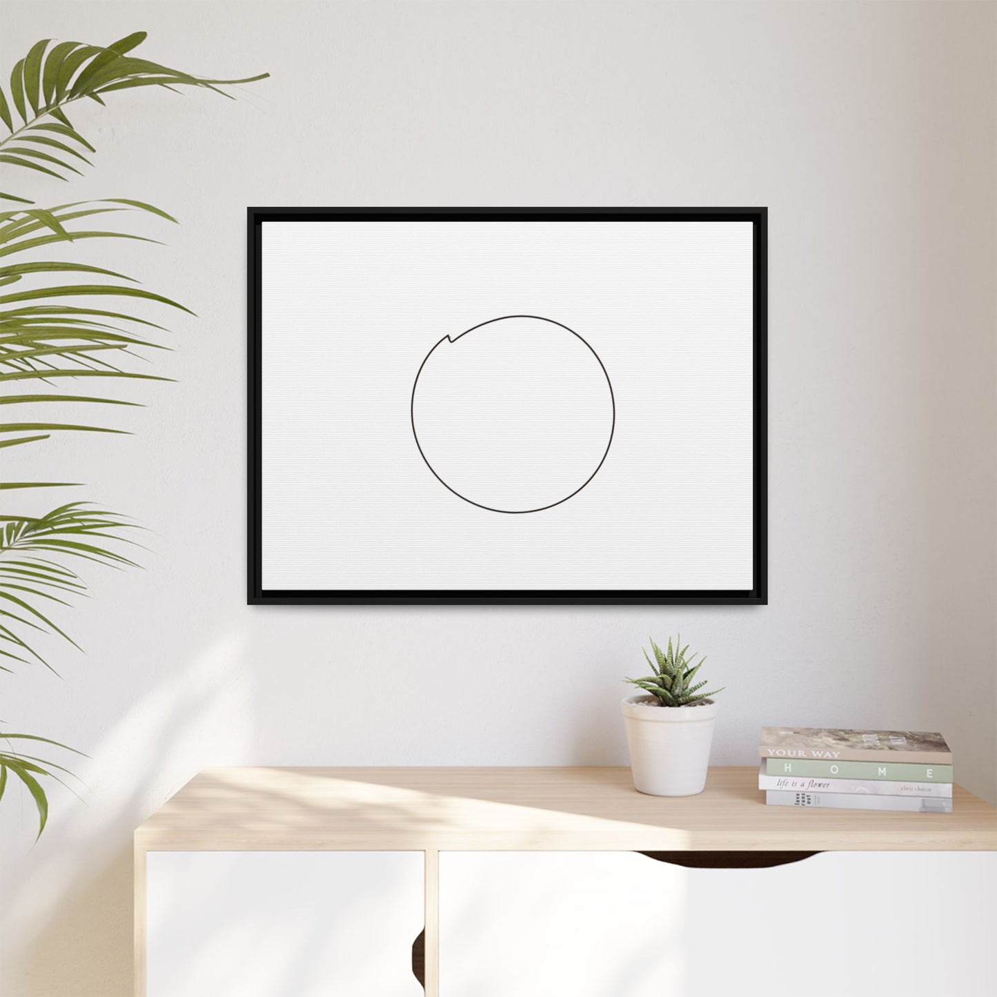 Minimal Circle Line Matte Canvas Framed | Modern Abstract Wall Art