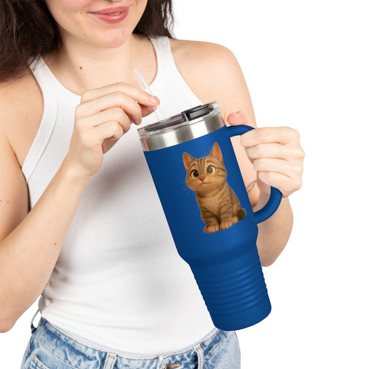 Cute Cat Insulated Travel Mug, 40oz | Perfect Pet Lover Gift | BPA-Free Drinkware, Cozy Coffee Companion, Cat-Themed Hydration