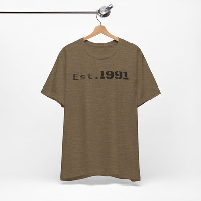 Established 1991 Unisex Jersey Tee | Vintage Anniversary Gift | Casual Wear, Birthday Shirt, Retro Style, Statement Tee, Gift for Him/Her - TRV