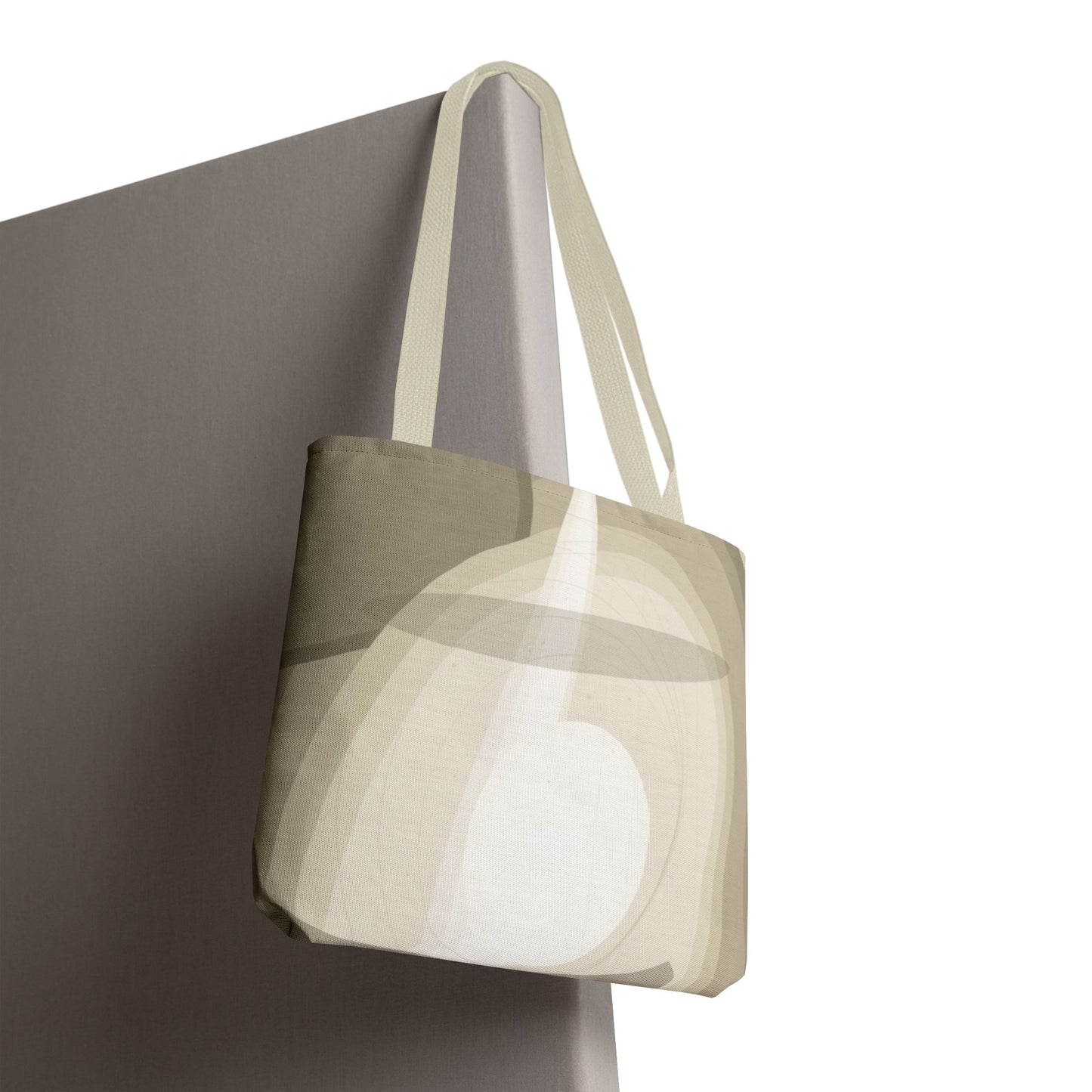 Neutral Abstract Light Beam Tote Bag | Minimalist Geometric Pattern