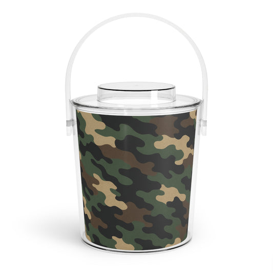 Camouflage Ice Bucket with Tongs - Best Accessories | Gothic Decor Store | Buy Online