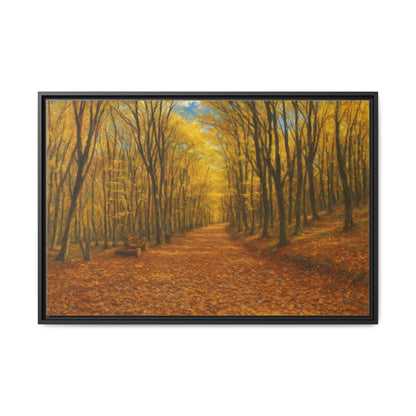 Autumn Forest Framed Canvas Art, Cozy Wall Decor, Nature Inspired Gift, Fall Home Accent, Perfect for Thanksgiving - TRV