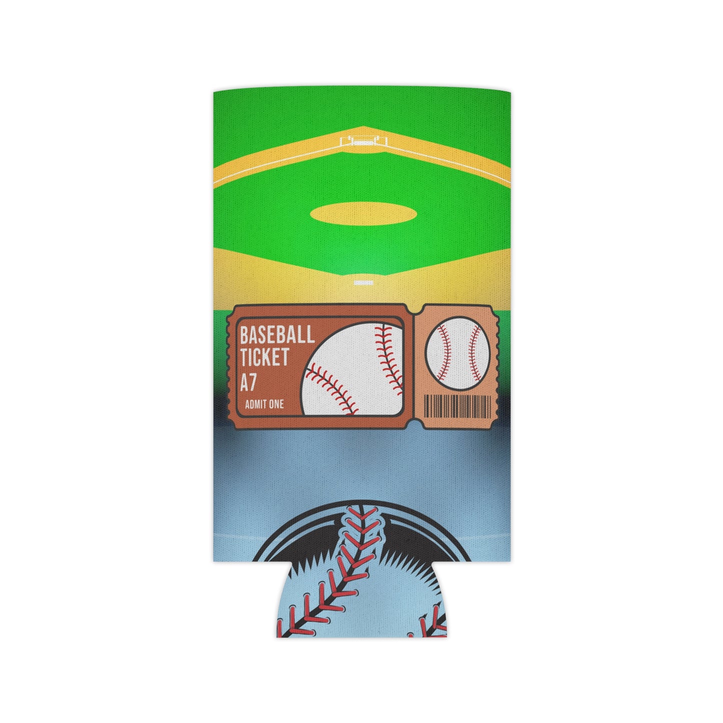 Baseball Ticket Can Cooler, Fun Drink Sleeve for Tailgates, Sports Events, Unique Gift for Fans, Outdoor BBQ, Summer Parties