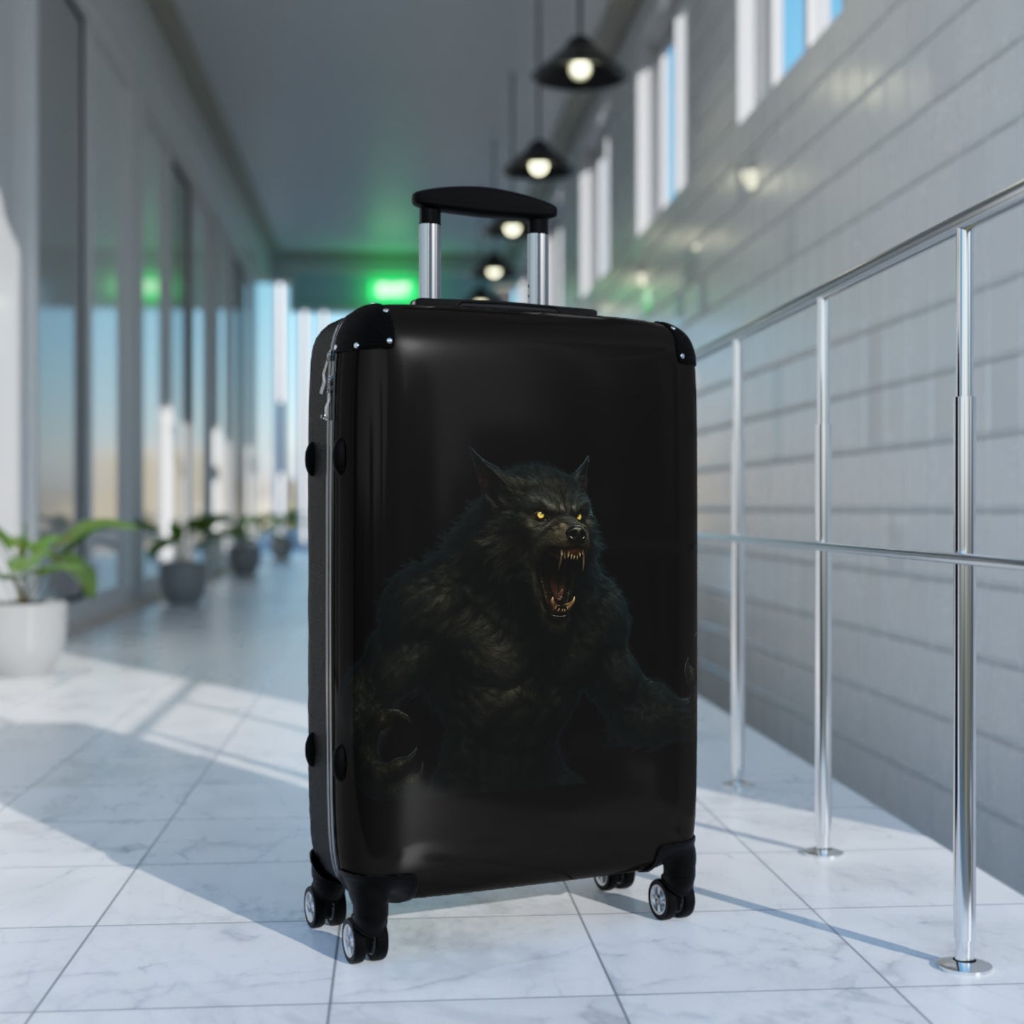 Fierce Werewolf Suitcase, Travel Luggage, Halloween Travel, Unique Carry-On, Adventure Gear, Gift for Travelers, Fantasy Travel - TRV