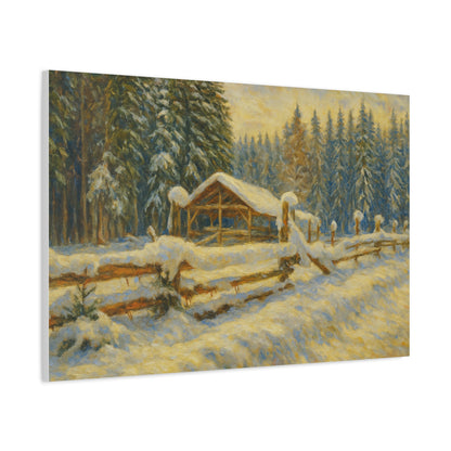 Canvas Wall Art, Winter Landscape Print, Home Decor, Rustic Art, Gift for Nature Lovers, Holiday Decoration - TRV