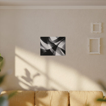 Abstract Black and White Swirl Matte Canvas