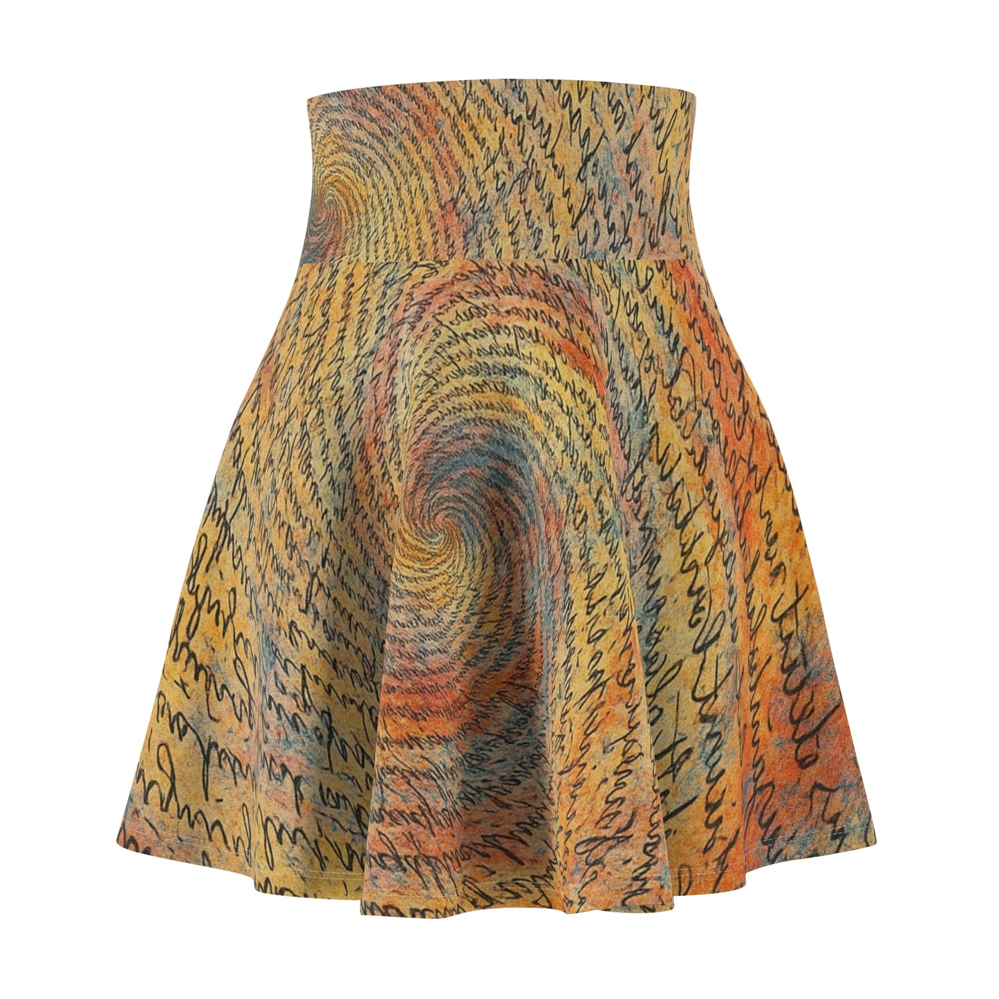 Bohemian Women's Skater Skirt (AOP) - Vibrant Spiral Pattern, Casual Wear, Festival Outfit, Unique Gift, Flowy Summer Skirt - TRV