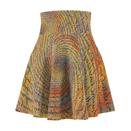 Bohemian Women's Skater Skirt (AOP) - Vibrant Spiral Pattern, Casual Wear, Festival Outfit, Unique Gift, Flowy Summer Skirt - TRV