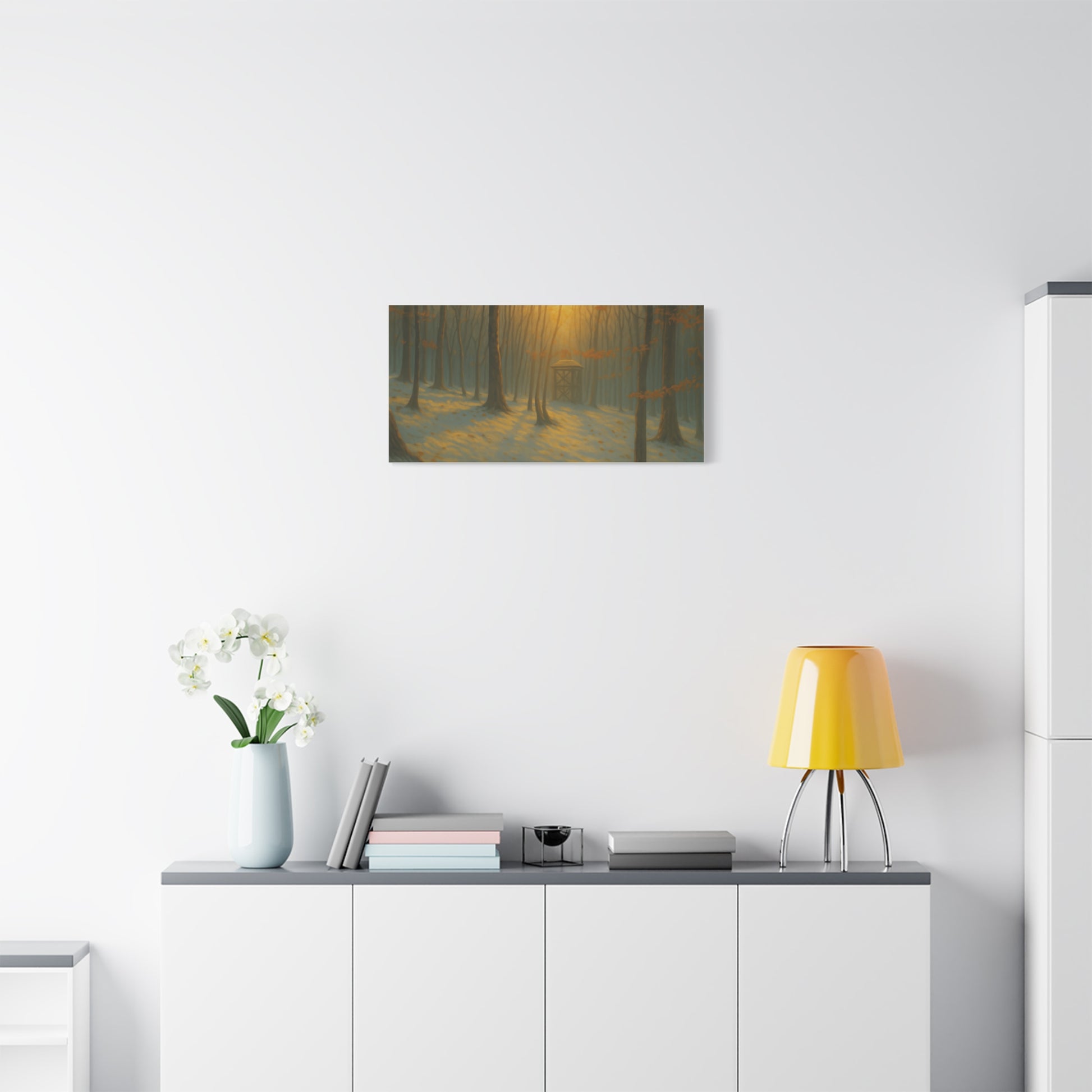 Matte Canvas Wall Art, Scenic Nature Print, Calm Forest Decor, Cozy Home Aesthetic, Autumn Landscape, Gift for Nature Lovers - TRV