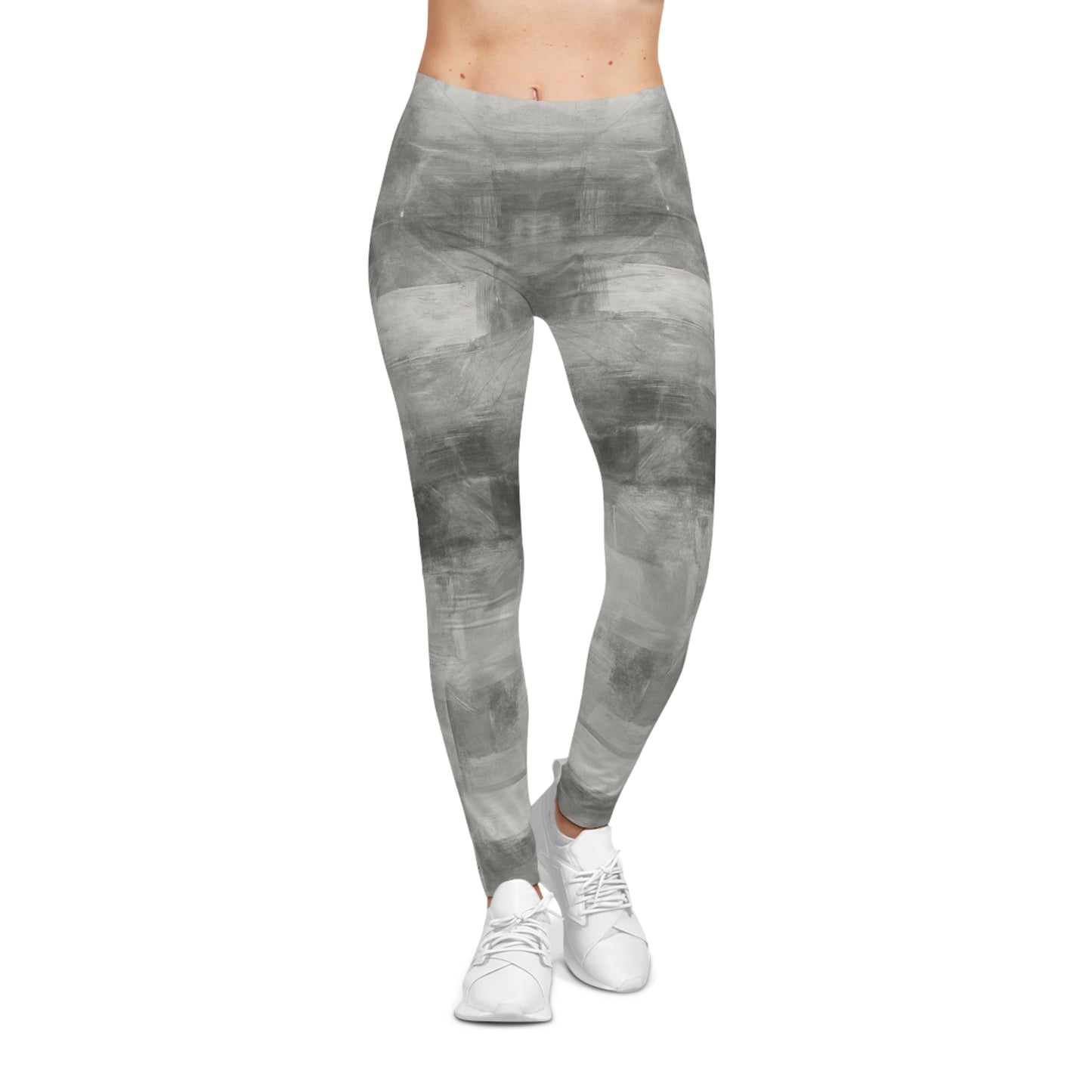 Chic Abstract Women's Casual Leggings, Breathable Fitness Pants, Yoga Leggings, Everyday Wear, Stylish Activewear, Trendy Loungewear - TRV