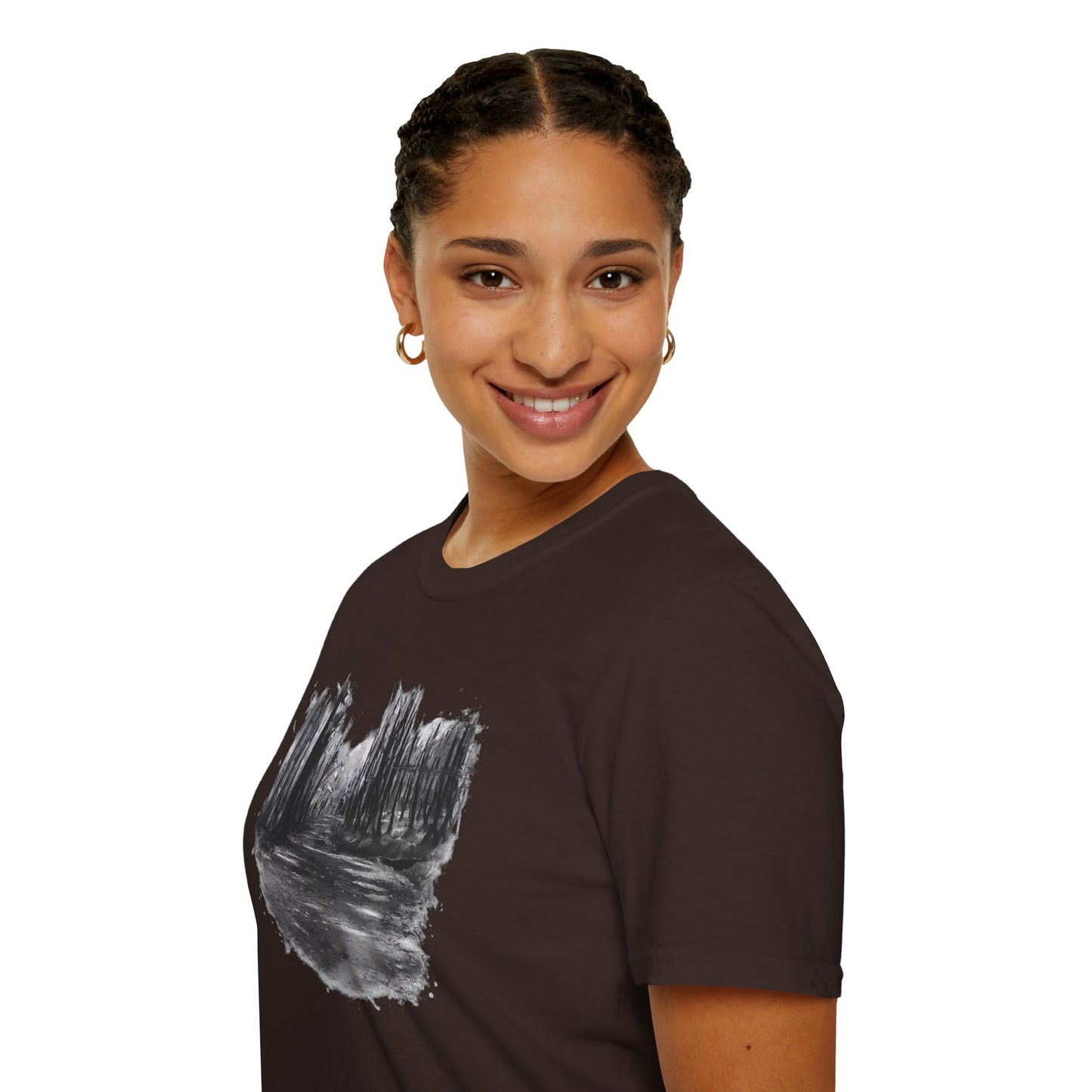 Minimalist Nature-Inspired Unisex Softstyle T-Shirt, Casual Wear, Everyday Style, Gift for Nature Lovers, Eco-Friendly Fashion