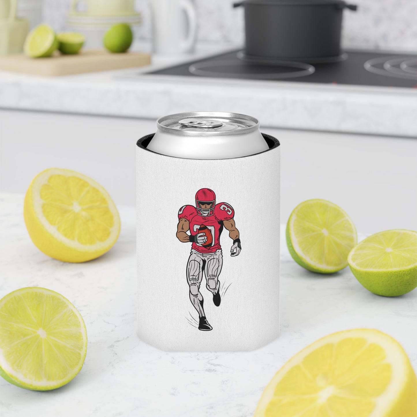 Football Player Can Cooler – Tailgating & Game Day Beverage Koozie