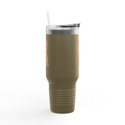 Cute Cat Insulated Travel Mug, Perfect for Pet Lovers, 40oz Coffee Cup, Travel Tumbler, Gift for Cat Lovers, Customizable Mug - TRV