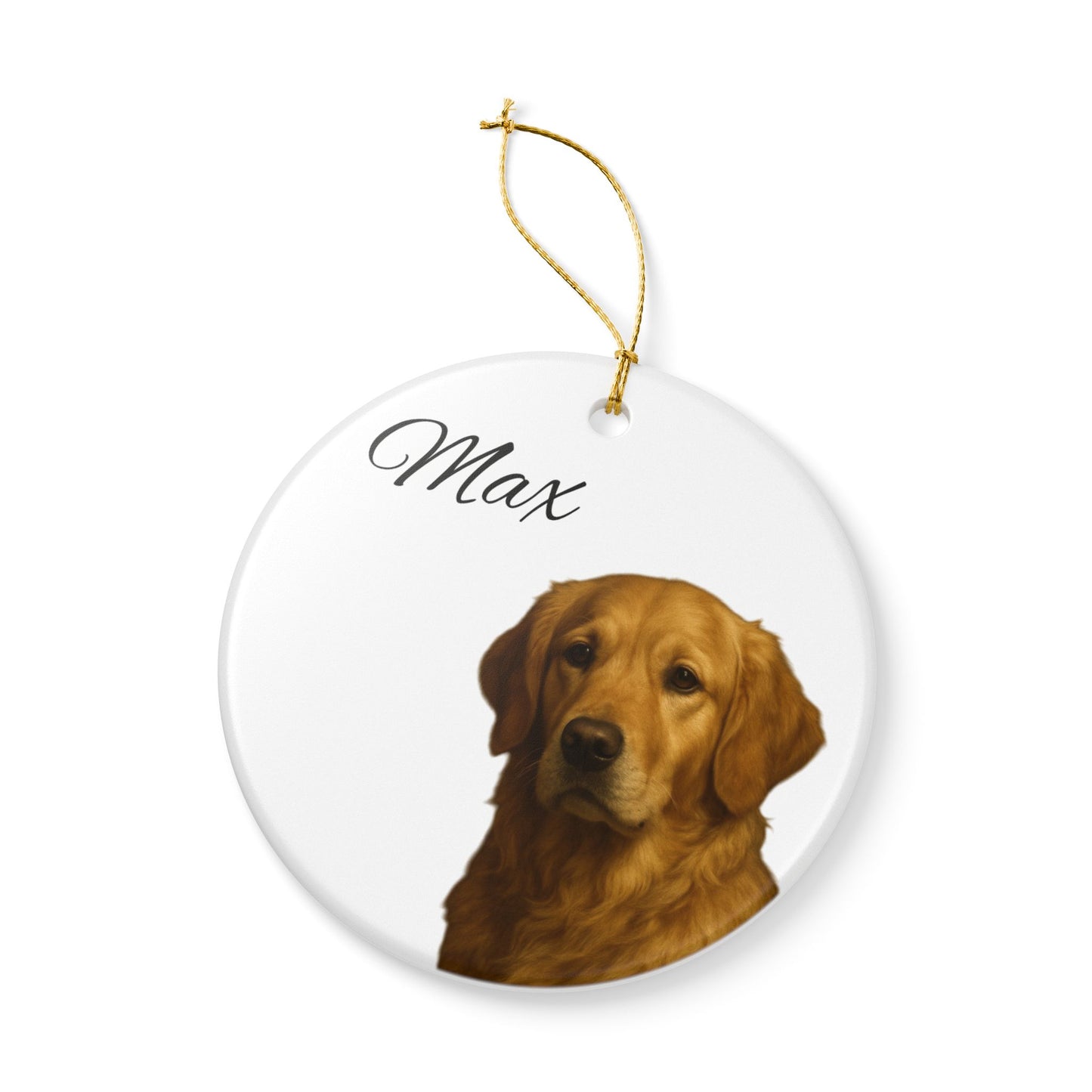 Dog Personalised Ceramic Decoration Ornament, (1pc) - Pet Keepsake for Christmas Tree, Custom Puppy Gift, Unique Dog Lover Decor, - TRV