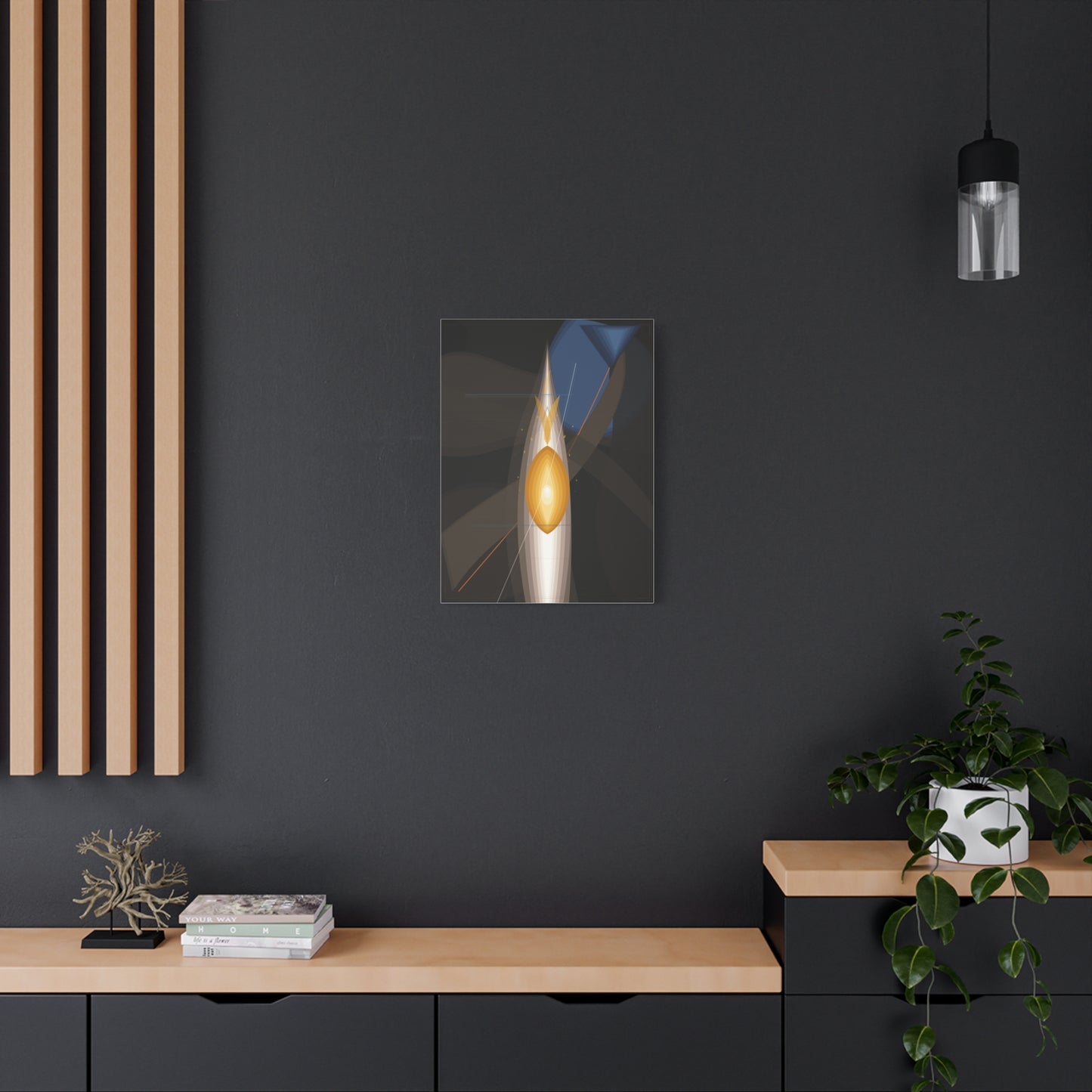 Abstract Geometric Flame Canvas | Matte Stretched Canvas 1.25"