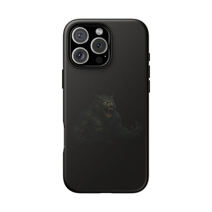 Werewolf Phone Case, Tough Cases, Black Panther Design, Gift for Animal Lovers, Phone Accessories, Fierce Phone Protection - TRV