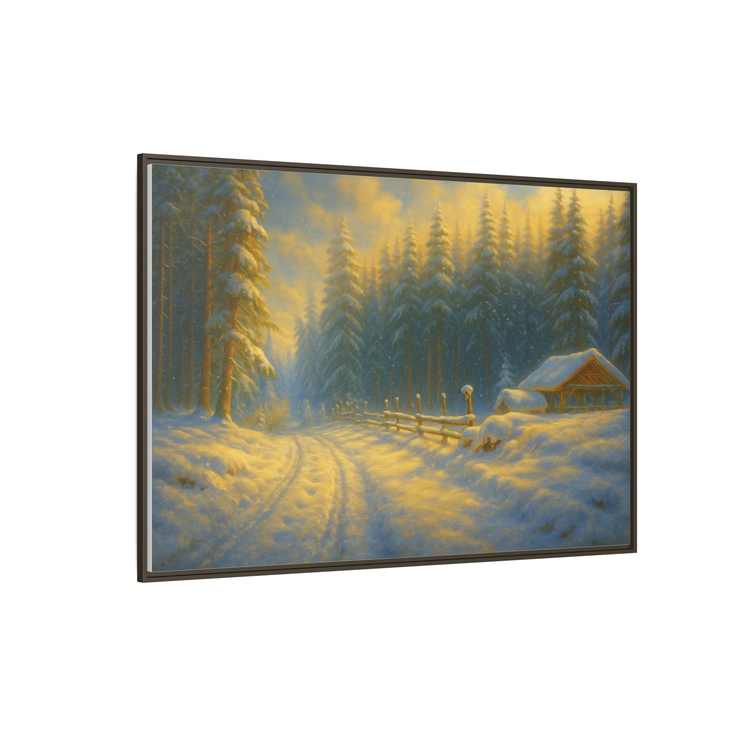 Wall Art Print, Winter Cabin Decor, Nature Scene, Holiday Gift, Cabin Vibes, Christmas Decoration, Matte Canvas, Framed - TRV