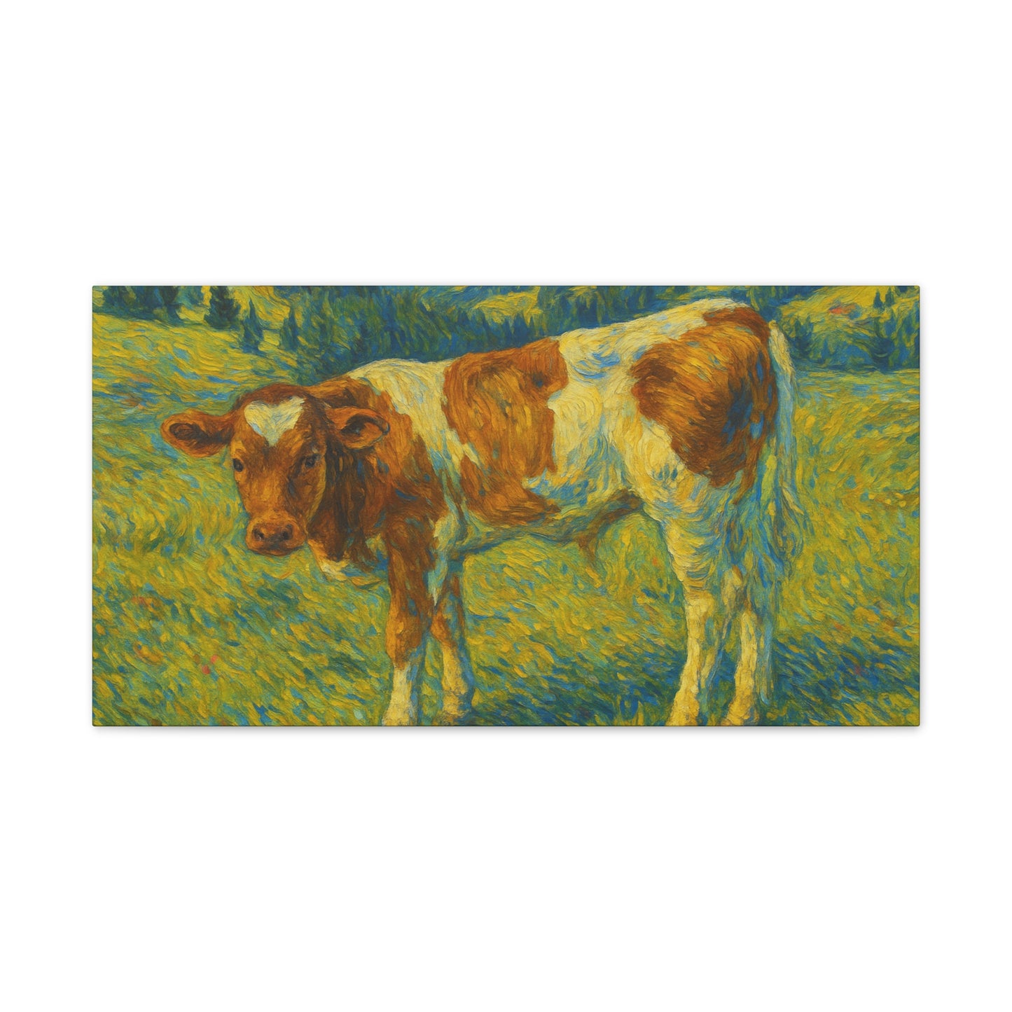 Cow Art Canvas Print, Rustic Farmhouse Decor, Animal Lover Gift, Country Wall Art, Thoughtful Homewarming - TRV