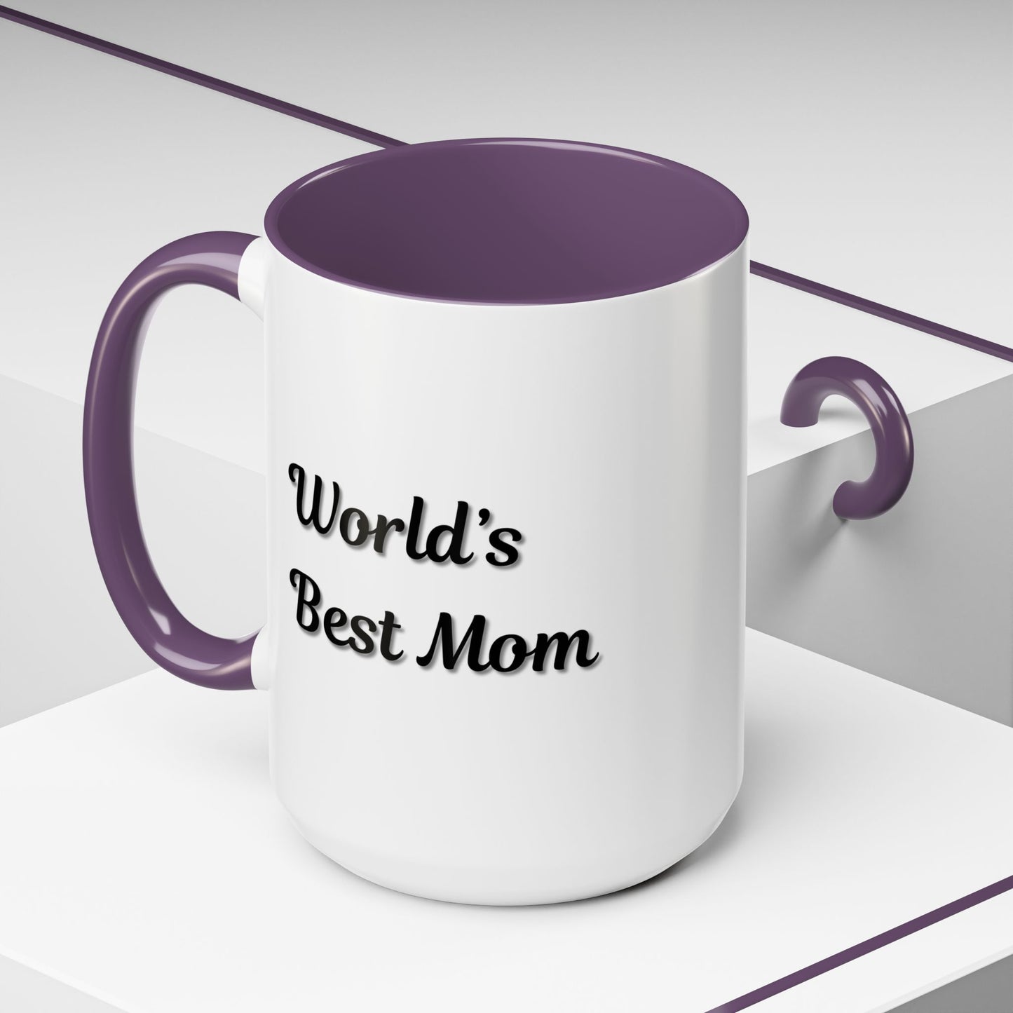 World's Best Mom Accent Coffee Mug - 11oz & 15oz - Perfect Gift for Mother's Day