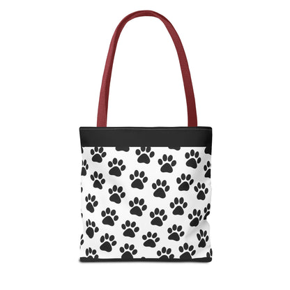 Paw Print Tote Bag, Dog Lover Gift, Shopping Tote, Eco-Friendly Bag, Pet Accessory, Animal Print Carryall - TRV