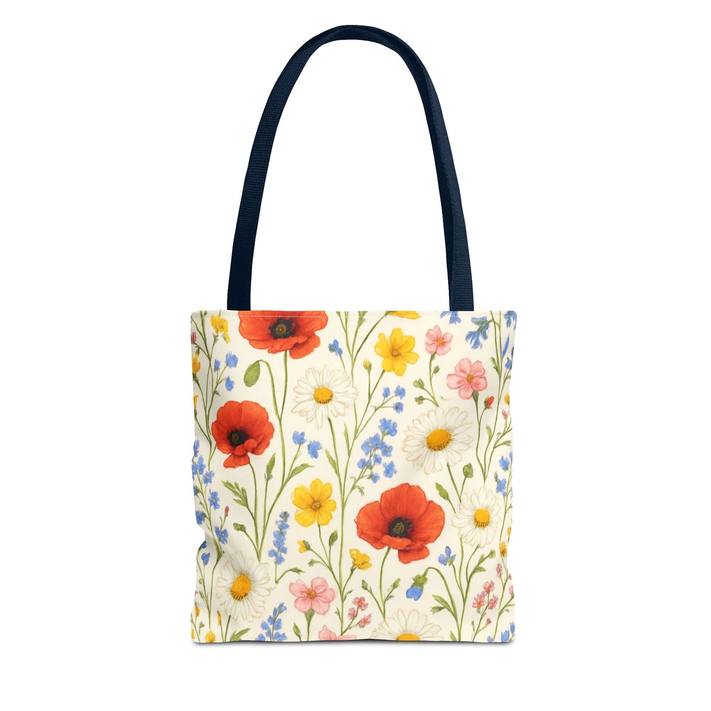 Wildflower Poppy Print Tote Bag | Floral All-Over Pattern