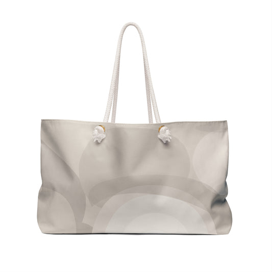 Neutral Circle Pattern Weekender Bag | Abstract Minimal Beach Tote