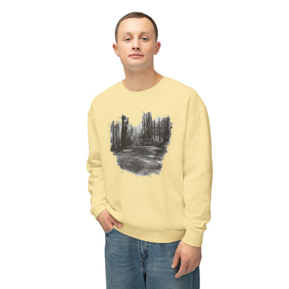 Scenic Minimalist Crewneck Sweatshirt - Cozy Art Tee for Nature Lovers, Gift for Her, Layering Essential, Perfect for Fall, Everyday Wear - TRV