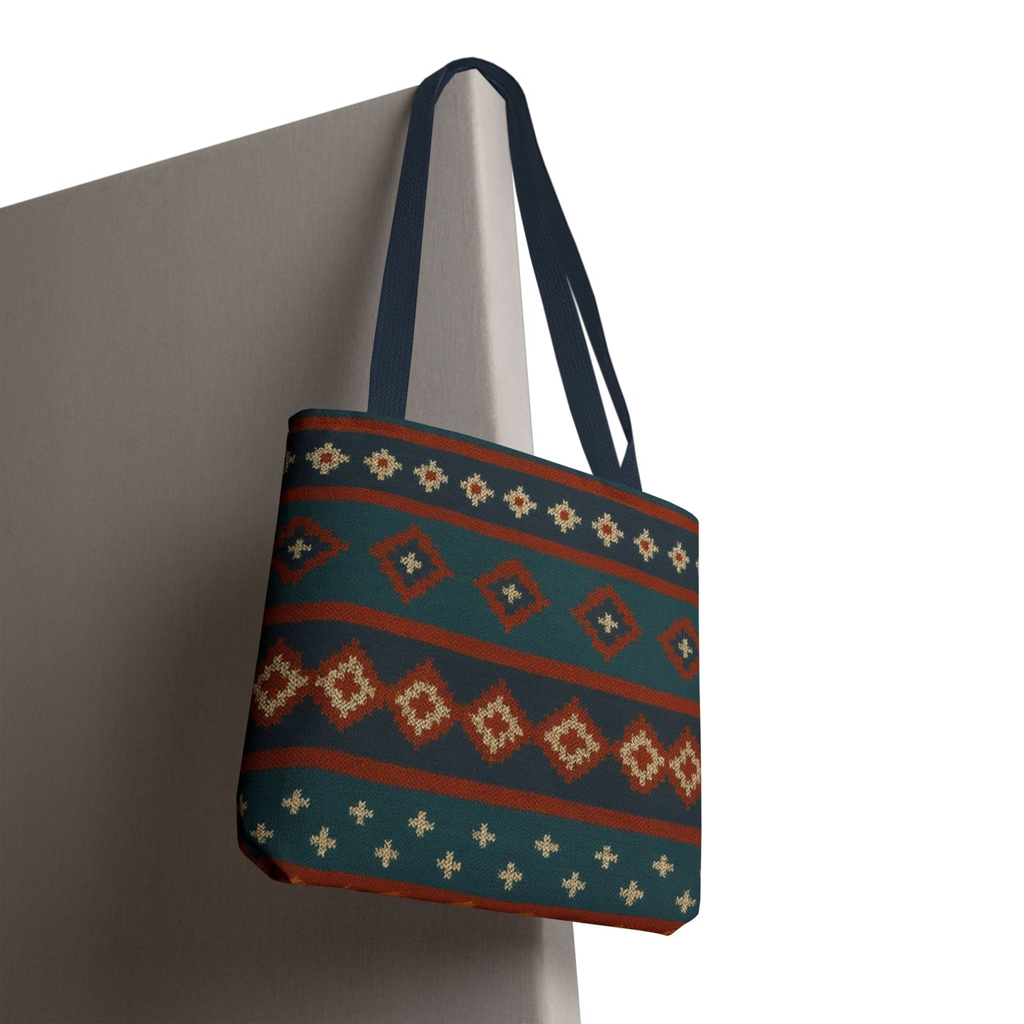 Southwestern Diamond Pattern Tote Bag | Aztec Tribal Geometric Print - TRV