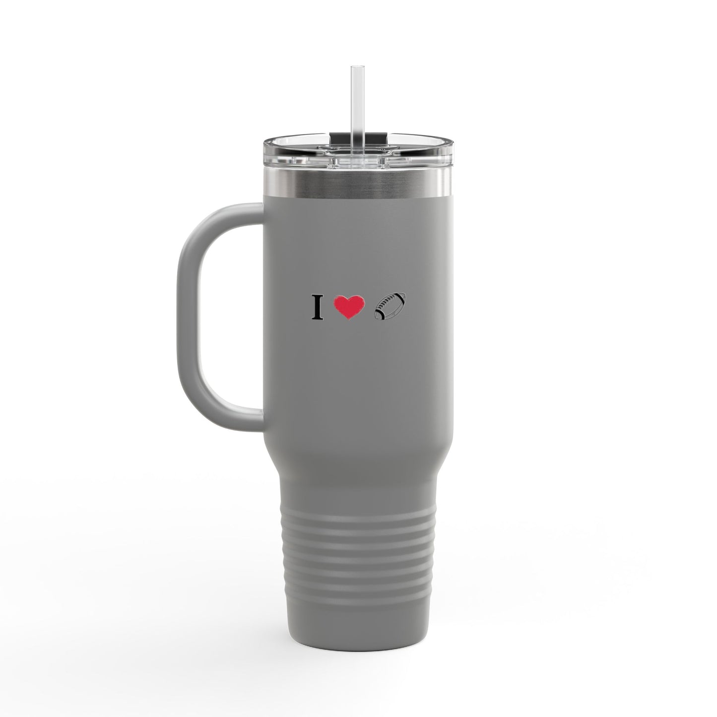 I Love Football Insulated Travel Mug, 40oz - Perfect For Writers, Students, Teachers | Funny Gift | Travel Coffee Mug | Stylish Tumbler | [...] - TRV